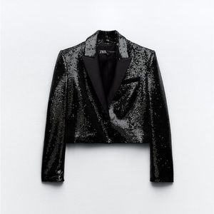 ZARA SEQUIN TUXEDO JACKET